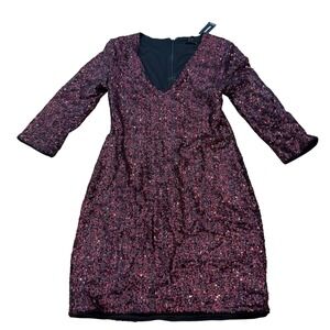 Express‎ Sequin Dress V-Neck Long Sleeve Party Cocktail Club Mini NWT Size 6